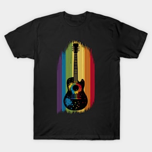 Retro Guitar Gift Guitarist Rock Concert Festival Guitar T-Shirt